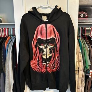 Grim Reaper Full Zip Skull Hoodie